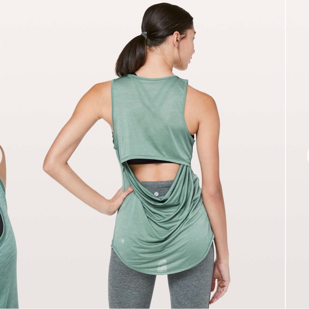 Lululemon Set the Course Tank in Frosted Pine